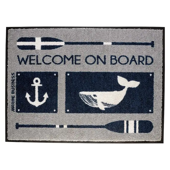 Marine Business Alfombra Welcome on Board - 70 x 50 cm, Azul - Vista descendente
