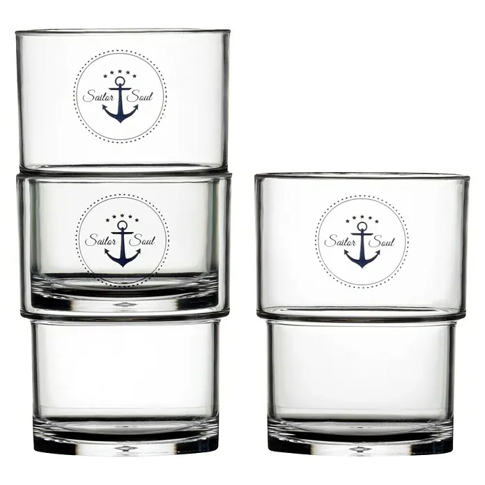 Marine Business Vaso para beber Sailor Soul - 12 uds., Plástico, Transparente - Vista frontal