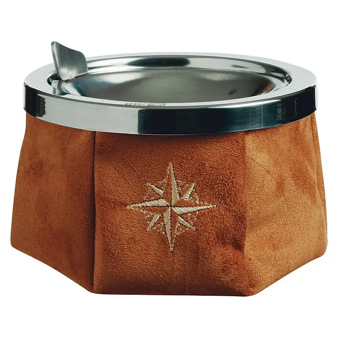 Marine Business Cenicero Windproof - Diámetro: 11,5 cm, Acero inoxidable, Marrón - Vista frontal