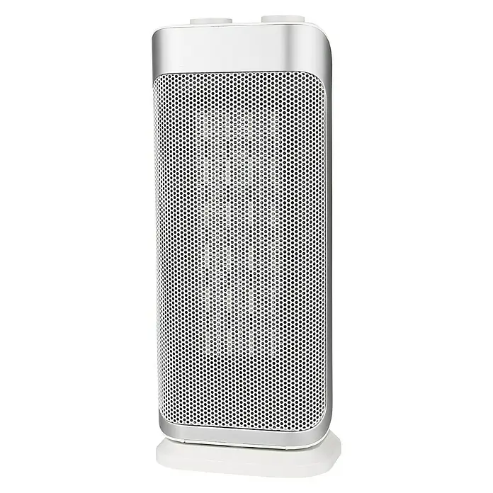 Voltomat HEATING Keramička ventilatorska grijalica Mini Tower - 2.000 W, 40,9 cm, S termostatom, Srebrne boje - Pogled sprijeda