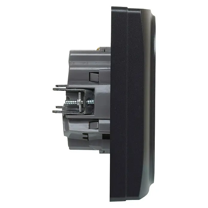 Legrand Niloé Monoblock Enchufe doble - Negro, 2 Polos + Toma Tierra, Plástico, Montaje en la pared - Vista de perfil derecho