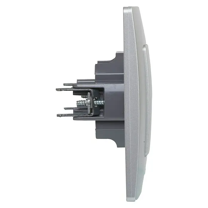Legrand Niloé Monoblock Toma de teléfono RJ11 - Plateado, Montaje en la pared - Vista de perfil derecho