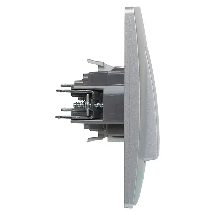 Legrand Niloé Monoblock Conmutador - Plateado, Montaje en la pared, IP44 - Vista de perfil derecho