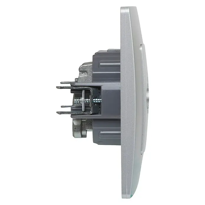 Legrand Niloé Monoblock Toma TV/SAT Intermedia - Plateado, 2 conexiones, Plástico, Montaje en la pared - Vista de perfil derecho