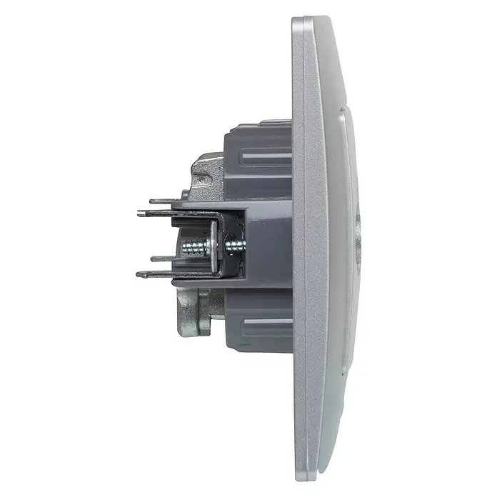 Legrand Niloé Monoblock Toma TV/SAT Final - Plateado, 2 canales, Plástico, Montaje en la pared - Vista de perfil derecho