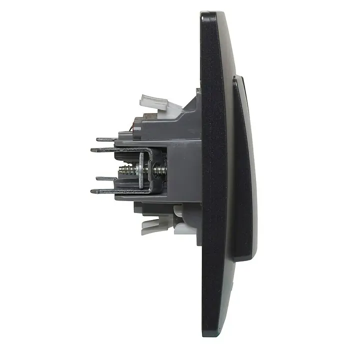 Legrand Niloé Step Conmutador doble - Negro, Montaje en la pared, Plástico - Vista de perfil derecho