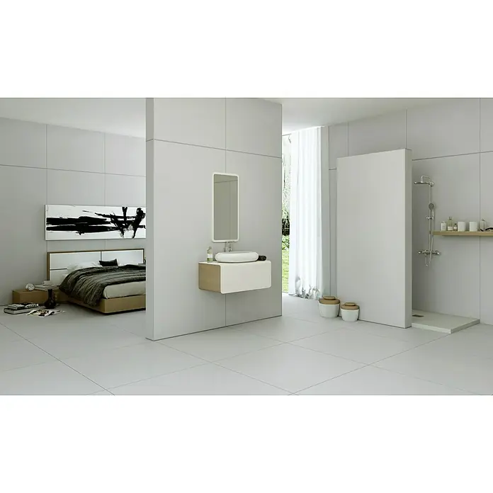 BHS Showroom Revestimiento de pared Blanco - 120 x 260 cm, Blanco, Rectificado - Foto ambiente