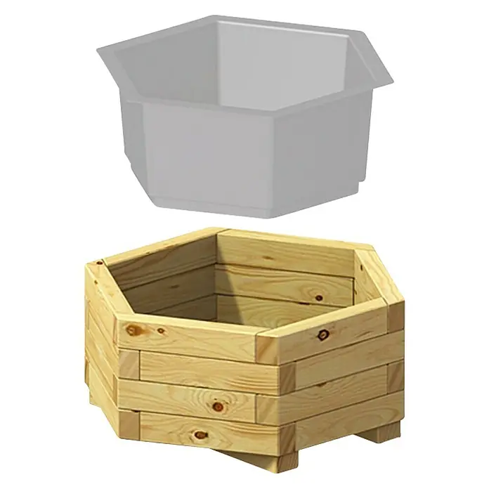 Pflanztopf Anna - Außenmaß (Ø x H): 75 x 31 cm, Holz - Vorderansicht