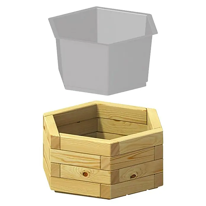 Pflanztopf Carina - Außenmaß (Ø x H): 60 x 29 cm, Holz - Vorderansicht