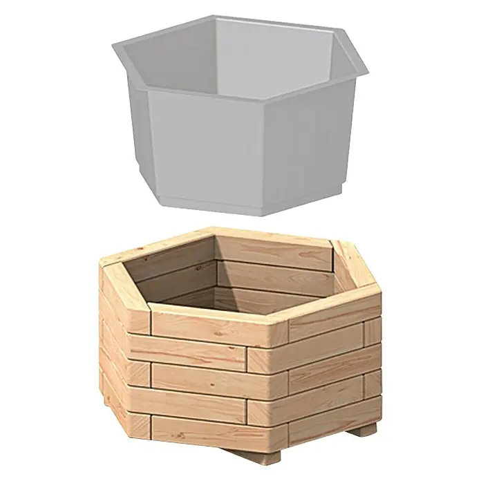 Pflanztopf - Außenmaß (Ø x H): 60 x 31 cm, Holz - Vorderansicht