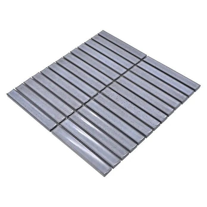 Mosaikfliese Stäbchen CG CS 26 - 29,6 x 29,9 cm, Grau, Glänzend - Ansicht von oben
