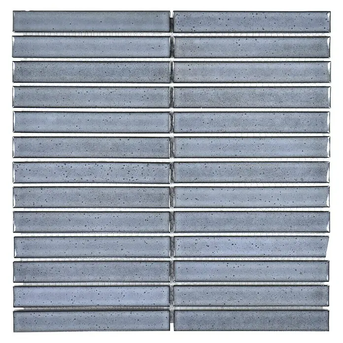 Mosaikfliese Stäbchen CG CS 26 - 29,6 x 29,9 cm, Grau, Glänzend - Ansicht von oben