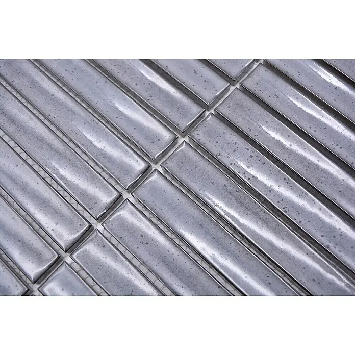 Mozaïektegel stroken CG CS 26 - 29,6 x 29,9 cm, Grijs, Glanzend - Close-up