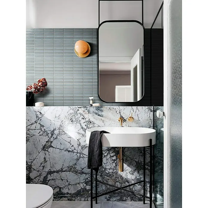 Mosaikfliese Stäbchen CG CS 26 - 29,6 x 29,9 cm, Grau, Glänzend - Stimmungsaufnahme