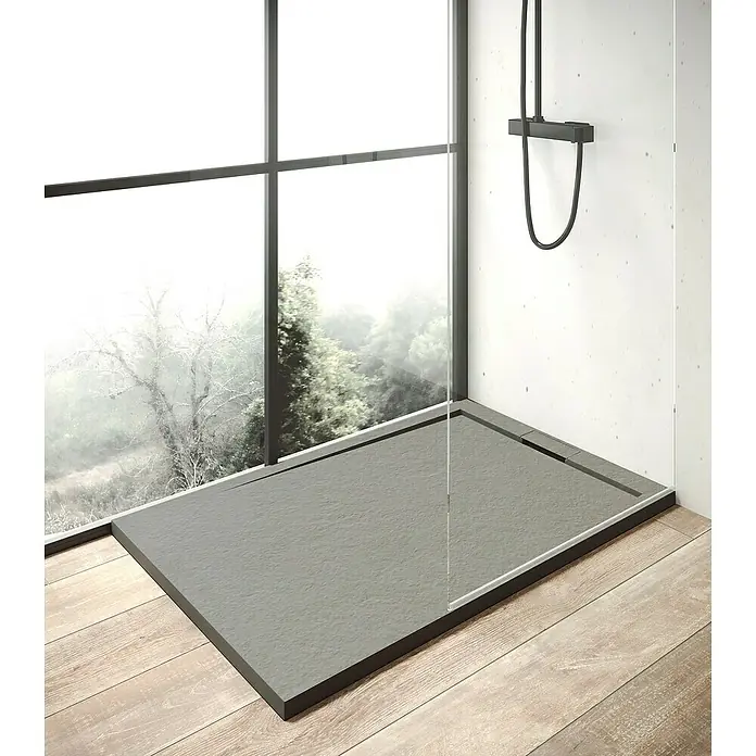 Ottofond Duschwanne Unico - L x B: 100 x 80 cm, Verbundwerkstoff, Zementgrau - Stimmungsaufnahme