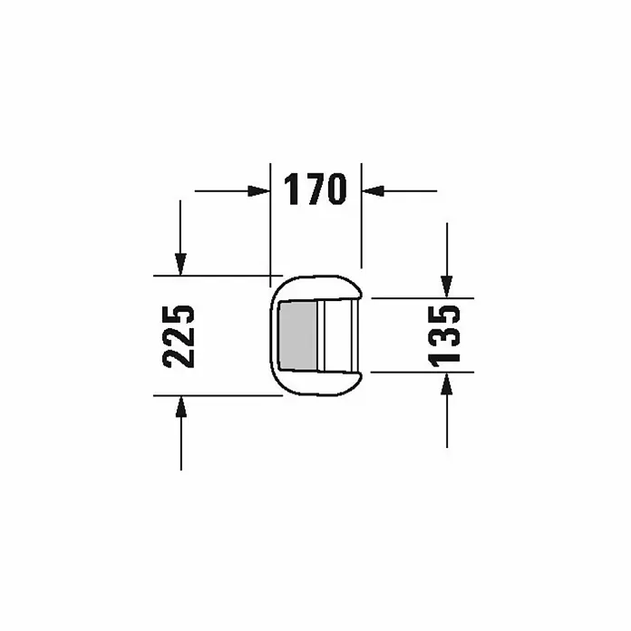 Duravit Happy D.2 Waschtisch-Standsäule - Mit schmutzabweisender Glasur, Keramik, Weiß, Passend für: Duravit Happy D.2 Waschtische - Skizze