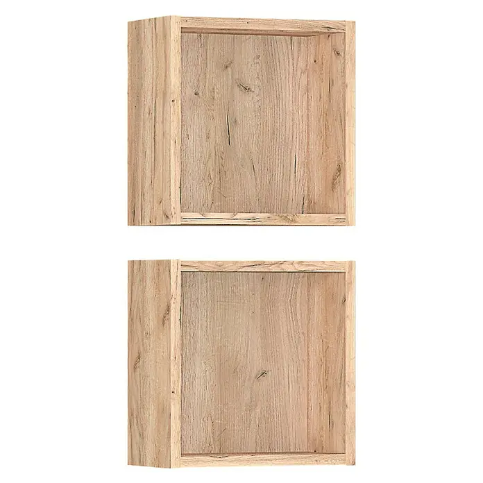 Madera Regalfach - 2 -tlg., 31 x 14,5 x 30 cm, Eiche Hell - Diagonale Ansicht