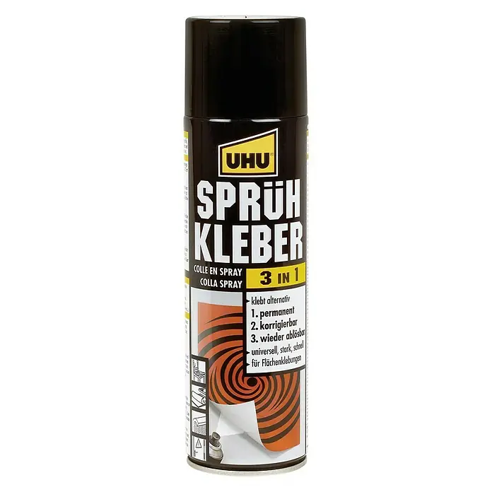 UHU Sprühkleber 3in1 - 500 ml, Sprühdose - Vorderansicht