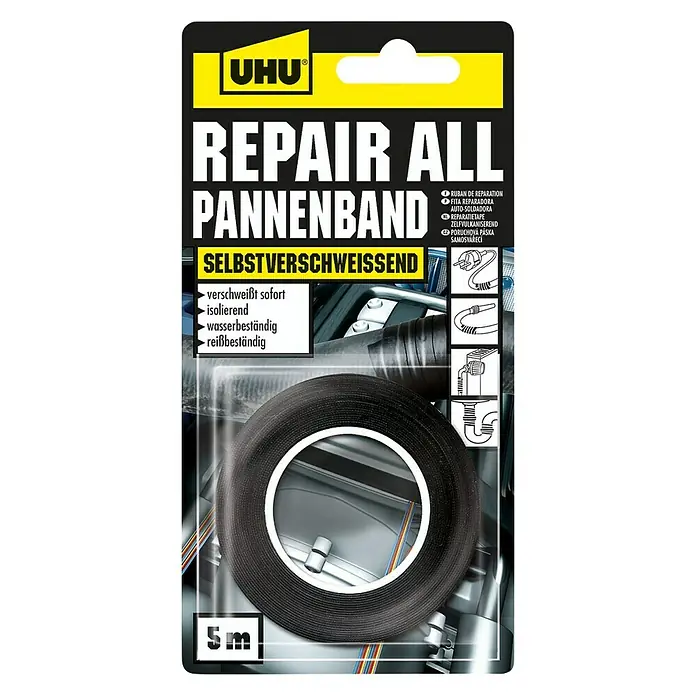 UHU Repair All Pannenband - Schwarz, 5 m x 19 mm - Vorderansicht