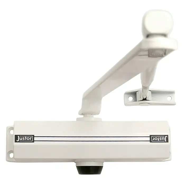 Justor Cerrador de puertas CH - Blanco, Aluminio - Vista angular