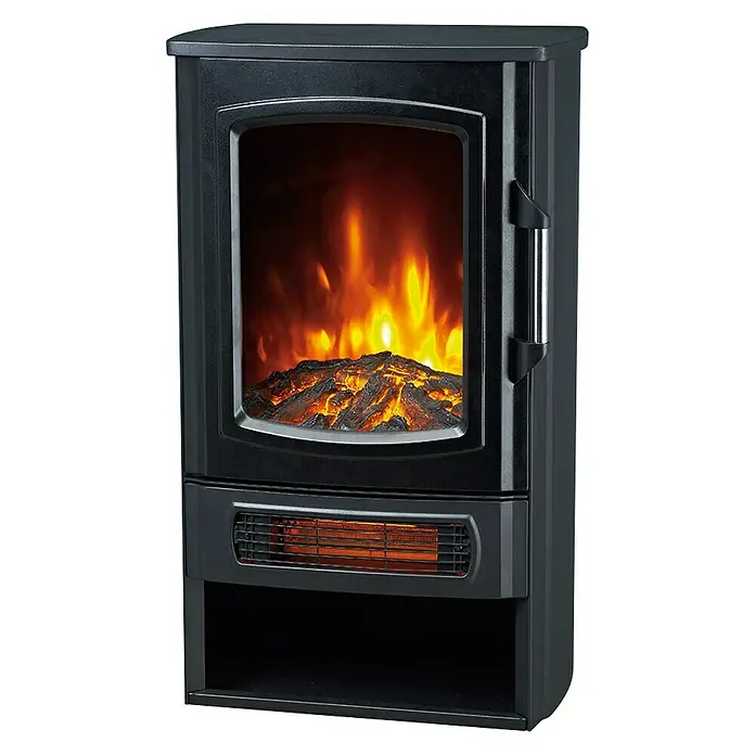 Voltomat HEATING Elektrischer Kamin - Schwarz, 2.000 W, 34,4 x 44,4 x 74,4 cm - Vorderansicht