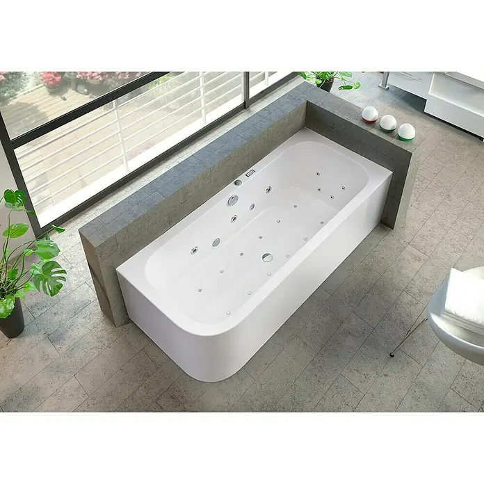 Ottofond Whirlpool Bonita - 180 x 80 cm, Sanitäracryl, Linksseitig, Inkl. Ab- und Überlaufgarnitur mit Wassereinlauf - Stimmungsaufnahme