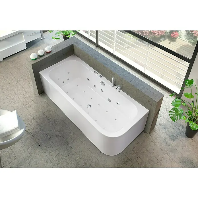 Ottofond Whirlpool Bonita - 180 x 80 cm, Sanitäracryl, Rechtsseitig, Inkl. Ab- und Überlaufgarnitur mit Wassereinlauf, Armatur S2000 - Stimmungsaufnahme