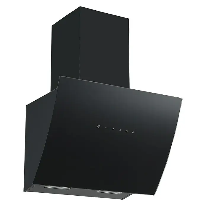 Respekta Schräghaube CH 99060 SA - Breite: 60 cm, Max. Luftleistung: 619 m³/h, Schwarz - Diagonale Ansicht