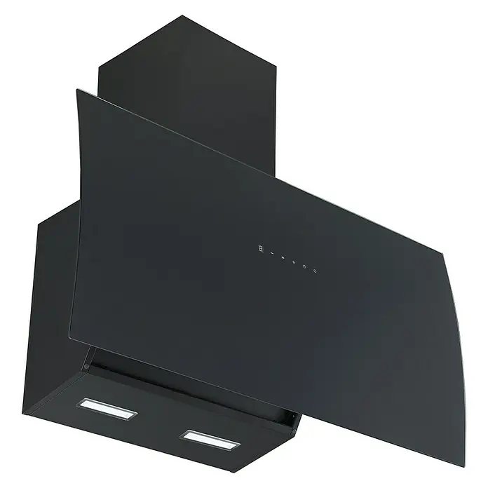 Respekta Schräghaube CH 99090 SA - Breite: 90 cm, Max. Luftleistung: 619 m³/h, Schwarz - Diagonale Ansicht