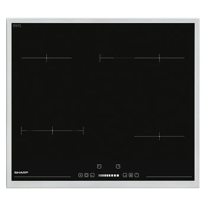 Sharp Kochfeld KH-6VX09FS00-EU - Anzahl Kochfelder: 4 Stk., Autark, Touch-Control Bedienfeld, Glaskeramik - Ansicht von oben
