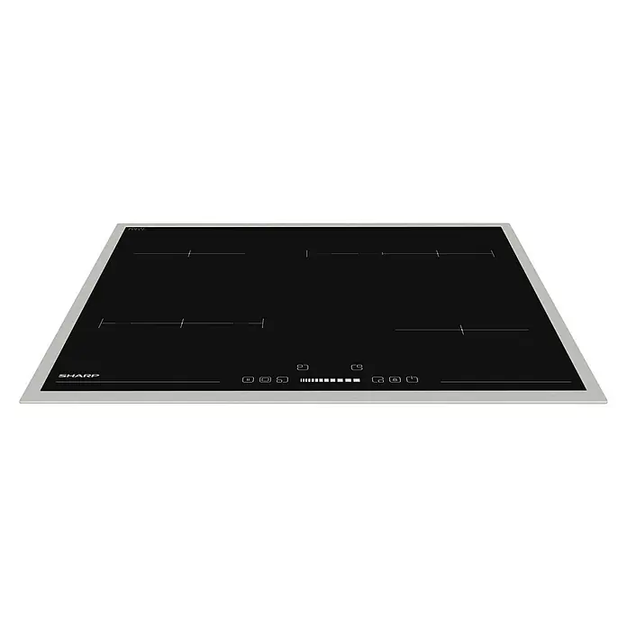 Sharp Kochfeld KH-6VX09FS00-EU - Anzahl Kochfelder: 4 Stk., Autark, Touch-Control Bedienfeld, Glaskeramik - Diagonale Ansicht