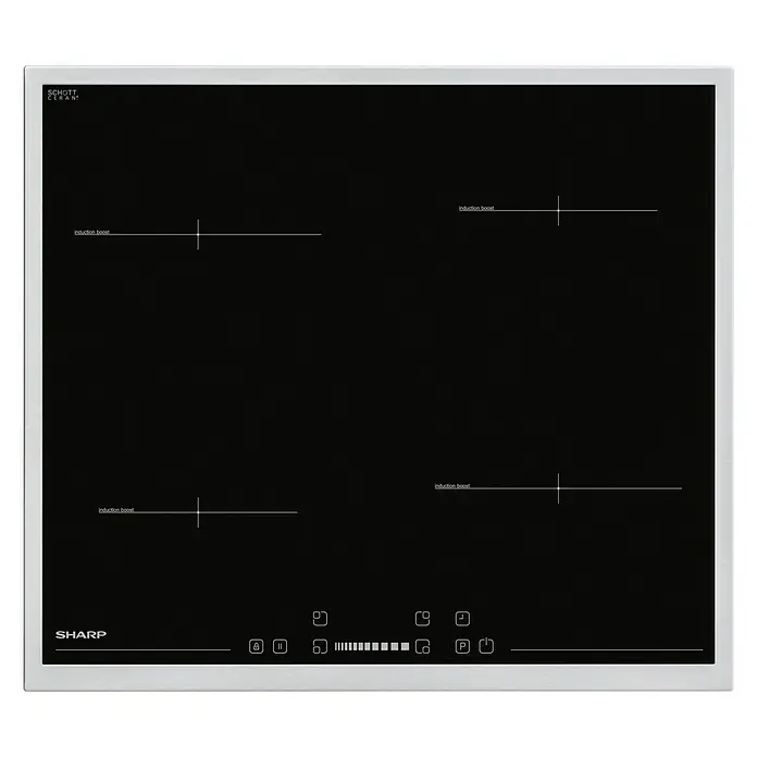 Sharp Kochfeld KH-6IX19FS00-EU - Anzahl Kochfelder: 4 Stk., Induktion, Touch-Control Bedienfeld, Glaskeramik - Ansicht von oben