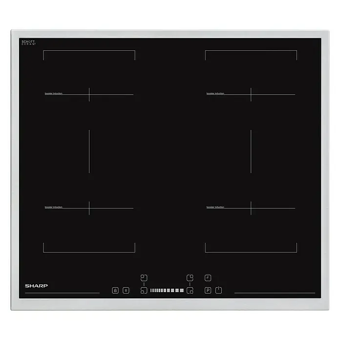 Sharp Kochfeld KH-6IX38FS00-EU - Anzahl Kochfelder: 4 Stk., Induktion, Touch-Control Bedienfeld, Glaskeramik - Ansicht von oben