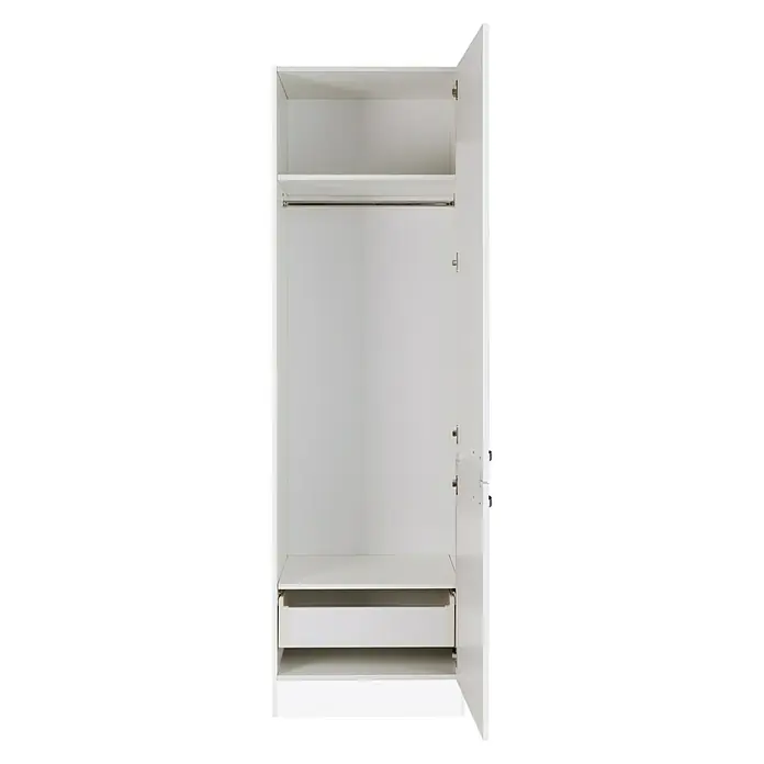 Optifit Salo214 Hoge kast - 57,1 x 60 x 206,8 cm, Wit - Vooraanzicht