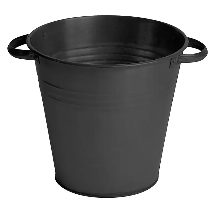 Mega Collections Zinkeimer - 10 l, Ø x H: 26 x 24 cm, Schwarz - Vorderansicht
