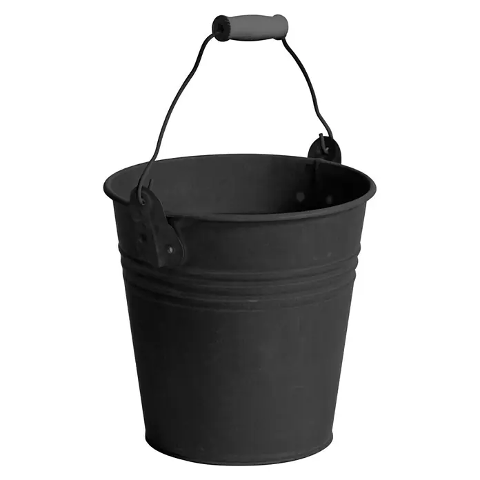 Mega Collections Zinkeimer - 2 l, Ø x H: 16 x 14 cm, Schwarz - Vorderansicht