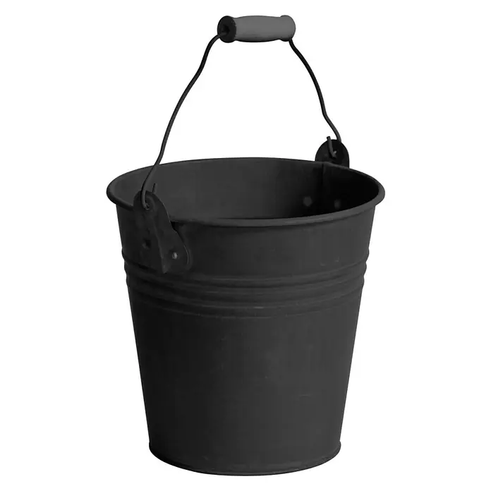 Mega Collections Zinkeimer - 3 l, Ø x H: 18 x 18 cm, Schwarz - Vorderansicht