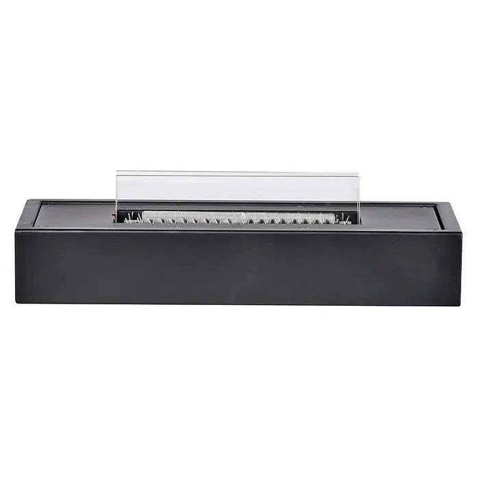 Tenderflame Tischfeuer 180 - 38 x 16 x 7 cm, Füllmenge: 1,1 l, Schwarz - Vorderansicht