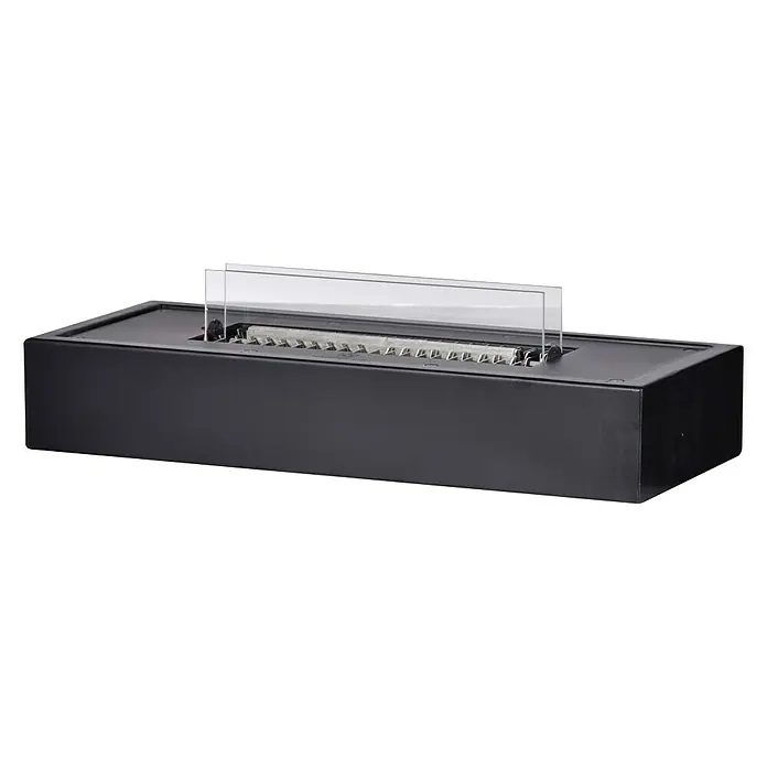 Tenderflame Tischfeuer 180 - 38 x 16 x 7 cm, Füllmenge: 1,1 l, Schwarz - Diagonale Ansicht