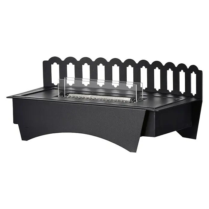 Tenderflame Kamineinsatz 180 Classic - 45 x 23,3 x 17 cm, Füllmenge: 1,1 l, Schwarz - Diagonale Ansicht
