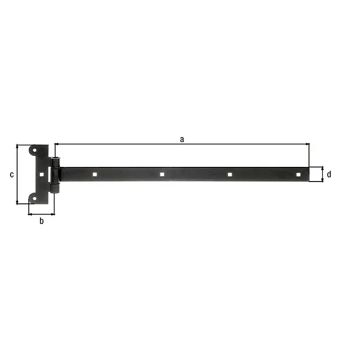 GAH Alberts Pernio bisagra inglés - 4/2 agujeros, Espesor: 4 mm, Largo: 491 mm