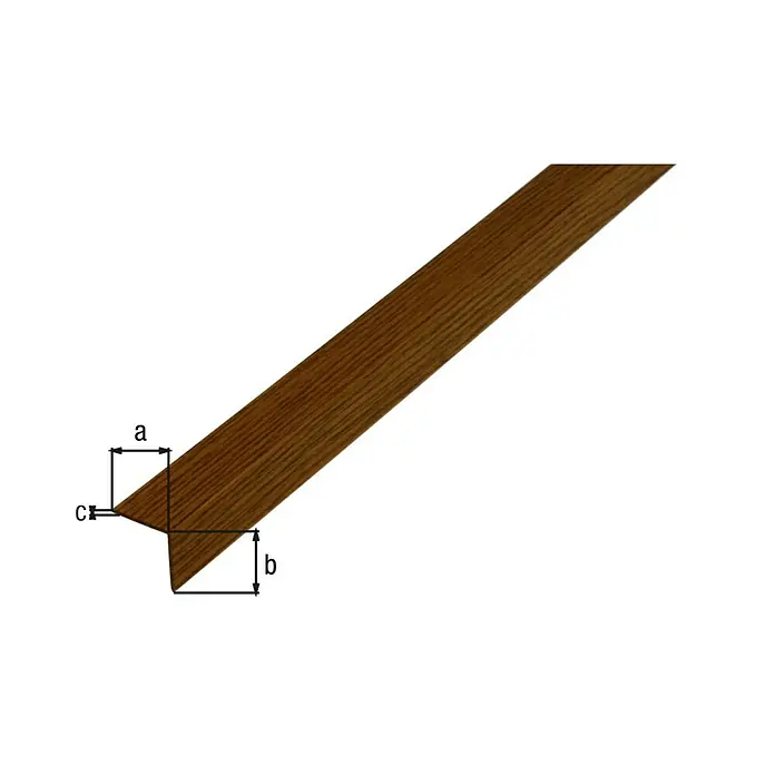 GAH Alberts Perfil angular - L x An x Al: 2.600 x 20 x 20 mm, Espesor: 1,5 mm, PVC, Roble