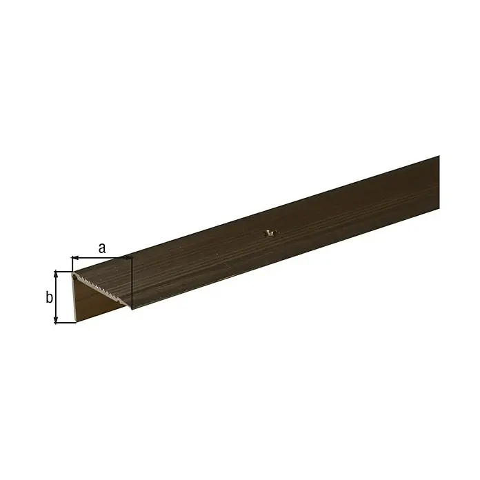 GAH Alberts Perfil angular - L x An x Al: 2.000 x 45 x 23 mm, Aluminio, Bronce