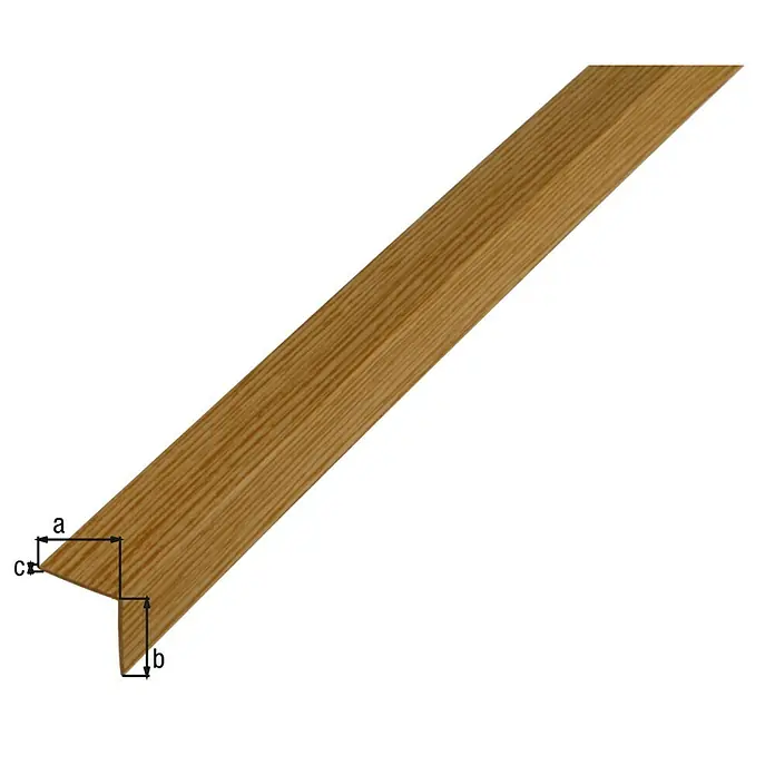GAH Alberts Perfil angular - L x An x Al: 1.000 x 20 x 20 mm, Espesor: 1,5 mm, PVC, Roble claro