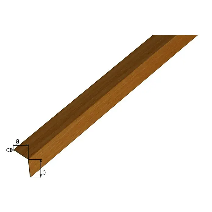 GAH Alberts Perfil angular - L x An x Al: 2.600 x 20 x 20 mm, Espesor: 1 mm, PVC, Haya oscura