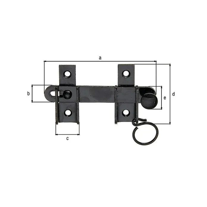 GAH Alberts Pestillo con bloqueo - An x L: 65 x 120 mm, Acero, Negro