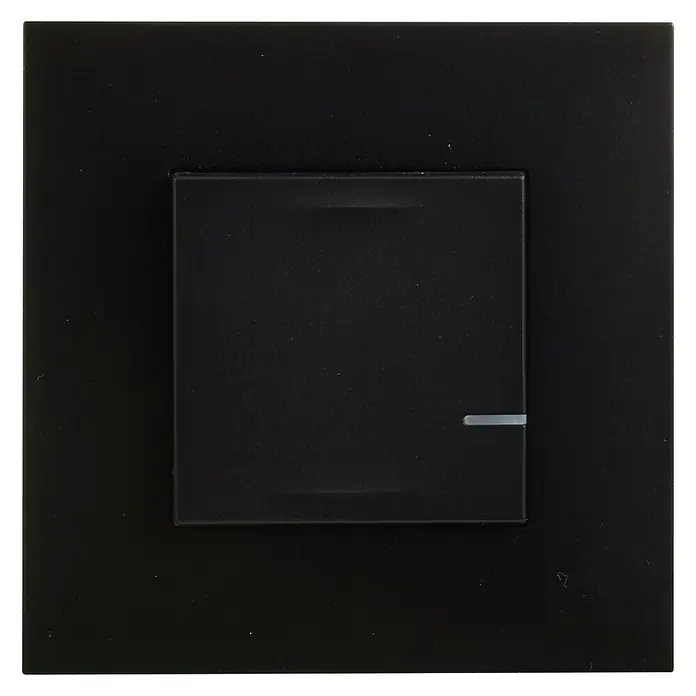 Legrand Valena Next with Netatmo Interruptor de palanca Iluminado - Negro, x 1, Plástico, Montaje en la pared - Vista frontal