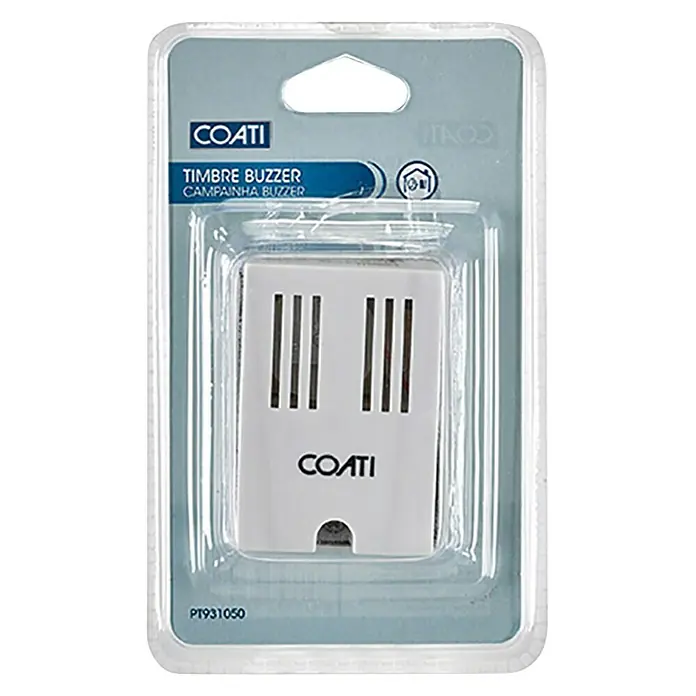 Coati Timbre con hilos Buzzer - Funcionamiento en red, Blanco, L x An x Al: 2 x 10 x 13,5 cm - Vista frontal