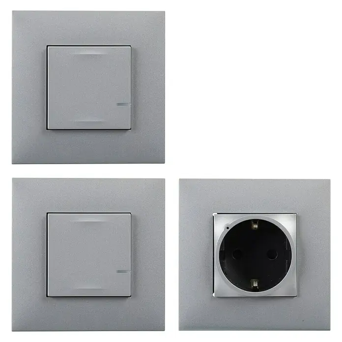 Legrand Valena Next with Netatmo Enchufe Extensión pack - Aluminio, Plástico, Montaje en la pared - Vista frontal