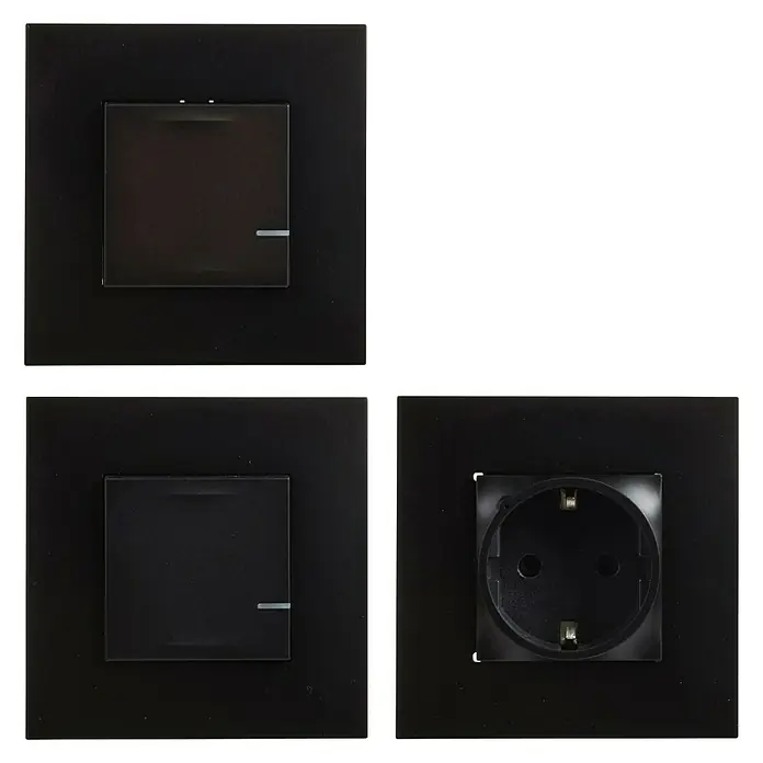 Legrand Valena Next with Netatmo Enchufe Extensión pack - Negro, Plástico, Montaje en la pared - Vista frontal